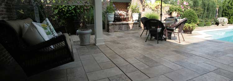 Stamped concrete overlay